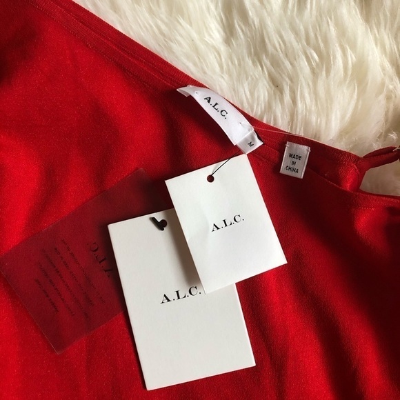 A.L.C. Shara One Shoulder Midi Dress in Poppy M - Picture 5 of 8